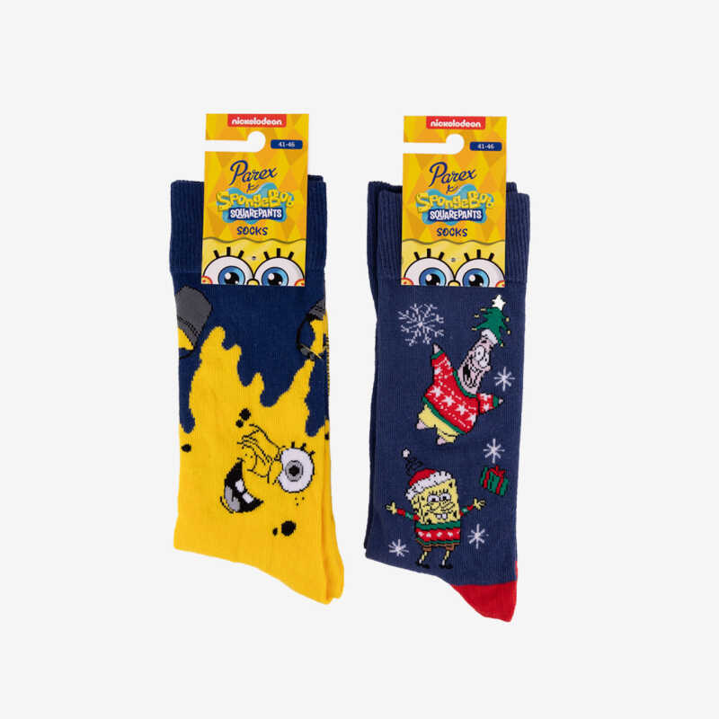Vánoční balíček ponožek Sponge-XMas + SpongeBob Paint