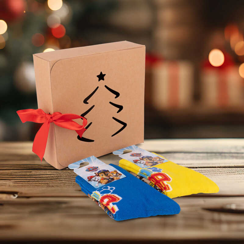 Vánoční balíček ponožek Tlapková patrola PP Chase blue + PP Rubble yelow